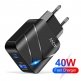 Зарядное устройство Olaf D2 40W USB-A, USB-C быстрая зарядка